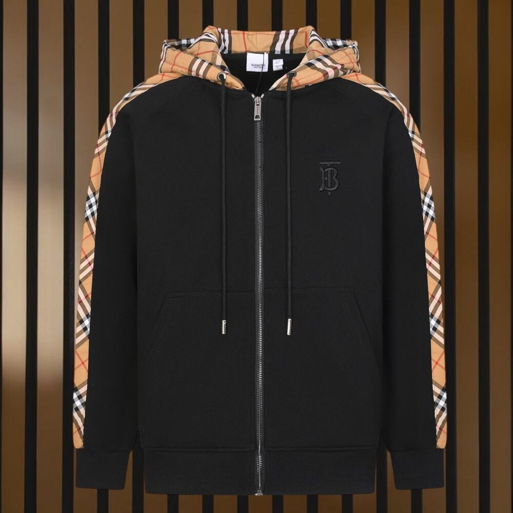 Burberr Men's Black Hooded Jacket